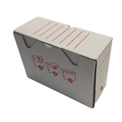 IDMENAGE OFFICE DEPOT ARCHIVBOXEN ABLAGEBOXEN ÜBERTRAGUNGSMAKLEN 335 X 80 X 245 MM WEIß UND ROT X12 von IDMENAGE