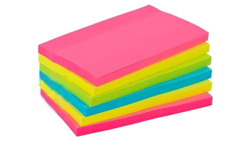 Super Notes Sticky Office Depot Fluo Sortiment 127 x 76 mm rechteckige 6 Blöcke von 90 Blättern von IDMENAGE