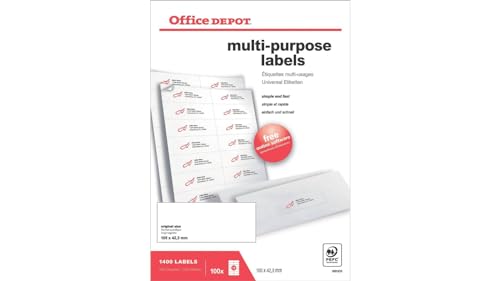 Universal Labels Office Depot White Rights Münzen 105 x 42,3 mm 100 Blätter von IDMENAGE