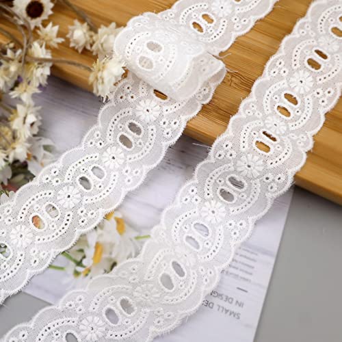 IDONGCAI Spitzenborte mit Ösen, Leiter, Blumenmuster, Spitzenband für Kleidung, Heimdekoration, Bastelbedarf, 3,5 cm breit, 6,7 m IDONGCAI Spitzenborte mit Ösen, Leiter, Blumenmuster, Spitzenband für Kleidung, Heimdekoration, Bastelbedarf, 3,5 cm breit, 6,7 m von IDONGCAI