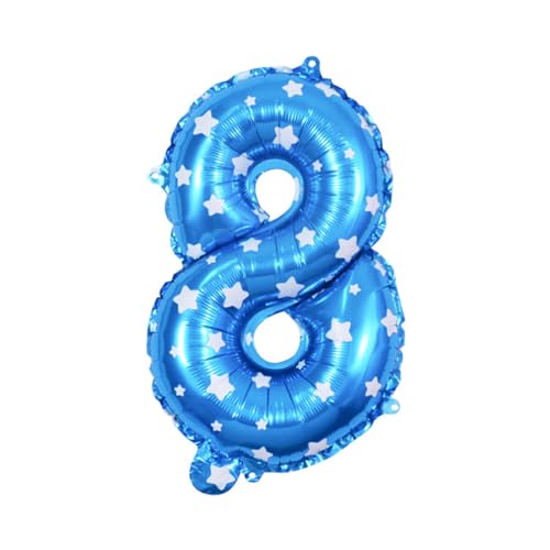 IEEDFJKK Effektive Dekoration Nummer Folienballon für Hochzeitsdekoration Figur Ziffer Nummer Ballons Alles Gute zum Geburtstag Ballon, 8 Blau, 16 Zoll von IEEDFJKK