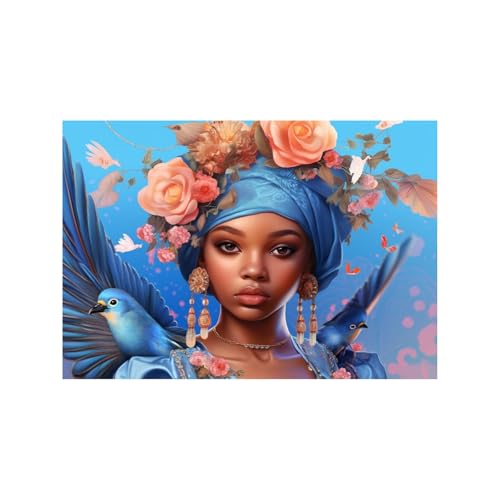 IEPOZWA BPKPWN Afrikanische Frau Leinwand Abstrakte Bilder, Mensch und Natur Malerei Wandkunst, schwarzes Mädchen Poster und Drucke Wanddekoration für Wohnzimmer - 40x60cm Ungerahmt von IEPOZWA