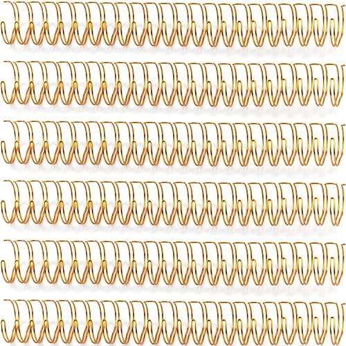 6 Stück 2,5 cm Durchmesser 23 Löcher Metalldraht Binderücken Bindung Cinch Drahtbindung Twin Loop Drähte Spirale Doppelschlaufe Drahtbinderinge Spulen für Schule Büro Dokument Notizbuch Herstellung von IFAMIO