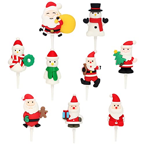 Weihnachtsdeko Figuren, 18 Stück Weihnachtliche Minifiguren Cake Topper, Weihnachten Deko Figuren Party Kuchen Dekoration Lieferungen Figuren Ornamente für Weihnachts Party von IFHDO