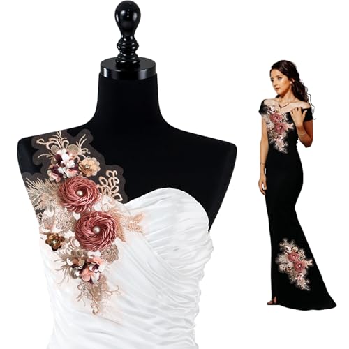 3D Stereoskopische Spitzenapplikation, Blumen, bestickte Kleidung, Dekorationen, Stoffflicken, handgefertigtes Nähwerkzeug für DIY, Hochzeit, Brautkleid, Blumen-Kostüm, Patch, Dekor (Stoffapplikation, von IFHFBI