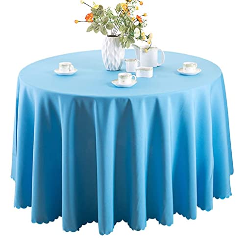 IFIKK Rund Tischdecke, Tischdecke Abwaschbar, Wasserabweisend Tischtuch, Table Cloth, Tafeldecke mit Saum, Tischtücher Fleckschutz Pflegeleicht Abwaschbar (Rund: 160cm, Blauer See) von IFIKK