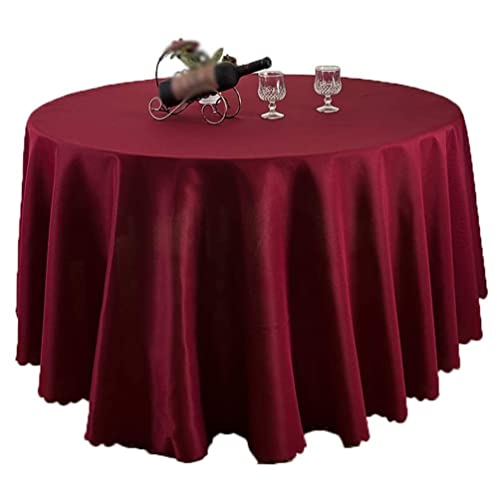 IFIKK Rund Tischdecke, Tischdecke Abwaschbar, Wasserabweisend Tischtuch, Table Cloth, Tafeldecke mit Saum, Tischtücher Fleckschutz Pflegeleicht Abwaschbar (Rund: 220cm, Rotwein) von IFIKK