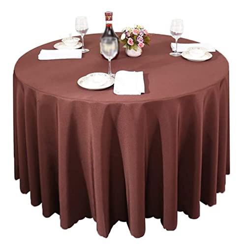 IFIKK Rund Tischdecke, Tischdecke Abwaschbar, Wasserabweisend Tischtuch, Table Cloth, Tafeldecke mit Saum, Tischtücher Fleckschutz Pflegeleicht Abwaschbar (Rund: 160cm, Dunkler Kaffee) von IFIKK