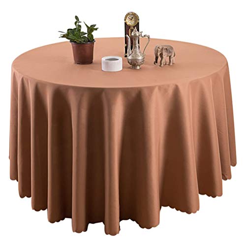 IFIKK Rund Tischdecke, Tischdecke Abwaschbar, Wasserabweisend Tischtuch, Table Cloth, Tafeldecke mit Saum, Tischtücher Fleckschutz Pflegeleicht Abwaschbar (Rund: 160cm, Leichter Kaffee) von IFIKK