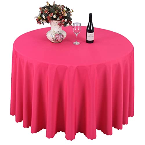 IFIKK Rund Tischdecke, Tischdecke Abwaschbar, Wasserabweisend Tischtuch, Table Cloth, Tafeldecke mit Saum, Tischtücher Fleckschutz Pflegeleicht Abwaschbar (Rund: 180cm, Rosenrot) von IFIKK