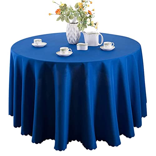 IFIKK Rund Tischdecke, Tischdecke Abwaschbar, Wasserabweisend Tischtuch, Table Cloth, Tafeldecke mit Saum, Tischtücher Fleckschutz Pflegeleicht Abwaschbar (Rund: 220cm, Königsblau) von IFIKK