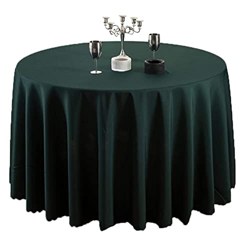 IFIKK Rund Tischdecke, Tischdecke Abwaschbar, Wasserabweisend Tischtuch, Table Cloth, Tafeldecke mit Saum, Tischtücher Fleckschutz Pflegeleicht Abwaschbar (Rund: 320cm, Dunkelgrün) von IFIKK