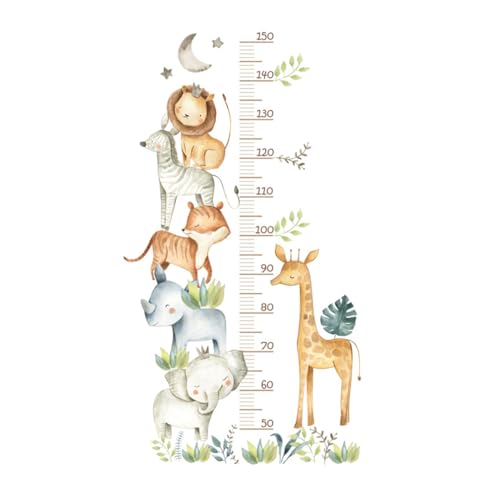 Kinder Höhe Diagramm Wandtattoo Messlatte Süße Cartoon Tiere Wald Wandaufkleber, Abnehmbar DIY Wandbild Selbstklebend Wandsticker für Kinderziemmer Babyzimmer Dekoration von IFUDE