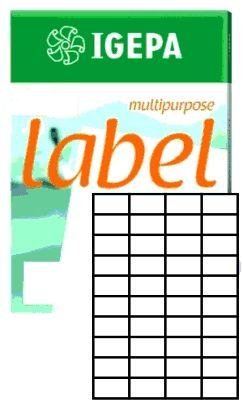 Igepa Label Multipurpose Etiketten 52,5 x 29,7 mm Papier permanent haftend für Laser- und Injektdrucker sowie Kopierer 100 Blatt A4 / 4000 Etiketten von IGEPA