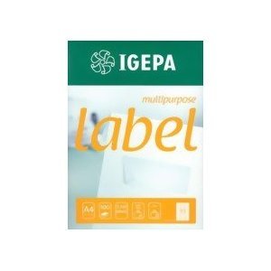 Igepa Label Multipurpose Etiketten 70 x 25,4 mm Papier permanent haftend für Laser- und Injektdrucker sowie Kopierer 100 Blatt A4 / 3300 Etiketten von IGEPA