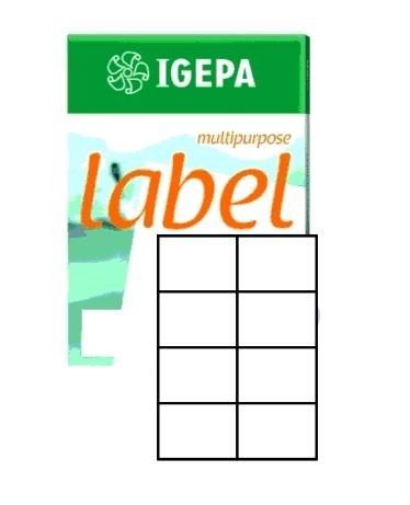 Universal Etiketten 105x74mm 8 Stück A4 100 Blatt von IGEPA