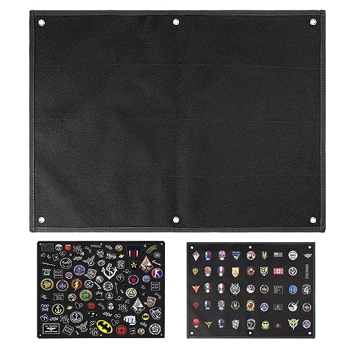 Airsoft Patch Klett,Airsoft Patch Aufhänger,Kletttafel Patches Klett,Taktische Patch Display Tafel mit Haken & Schlaufe,für Rucksäcke Militär Patches Aufkleber Abzeichen Klettbänder (Schwarz 110*70cm) von IGTOPS