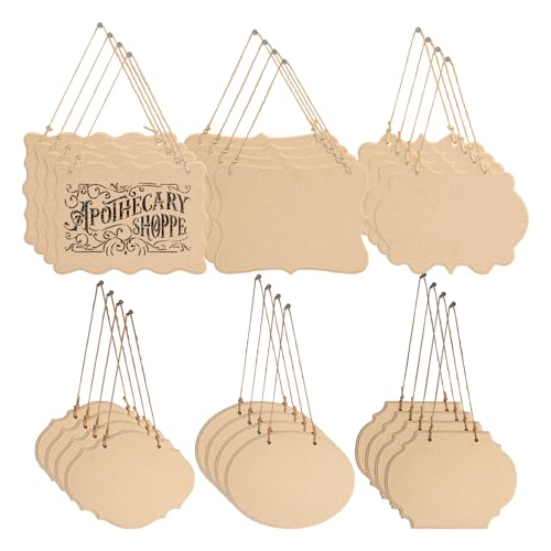 IHDYPPEW Unlackiertes Holzschild mit Seilen, 17,8 x 12,7 cm, blanko, für Bastelarbeiten, Weihnachten, Hochzeit, Café, Garten, Hängedekoration, 24 Stück IHDYPPEW Unlackiertes Holzschild mit Seilen, 17,8 x 12,7 cm, blanko, für Bastelarbeiten, Weihnachten, Hochzeit, Café, Garten, Hängedekoration, 24 Stück von IHDYPPEW