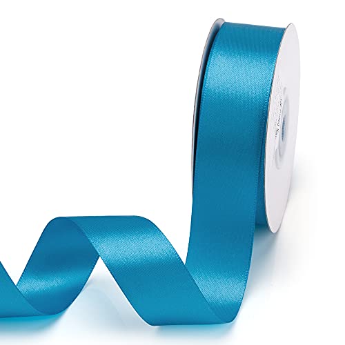 IHKFILAN Satinband, in Lebhaftes Blau (25 mm x 22.86 m), matt glänzendes Geschenkband, edles Schleifenband zum Dekorieren & Basteln, zum Einpacken besonderer Geschenke, für Hochzeiten, Taufen, uvm von IHKFILAN