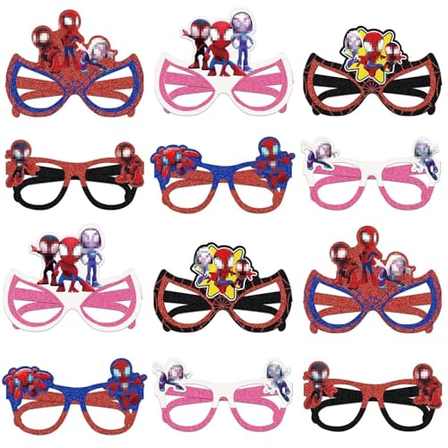 IHLOOTD Partybrille 12 Stück Partybrillen Papier Lustige Brille 5,6 Zoll Kreative Papierbrille für Kinder Erwachsene Geburtstag, Foto Requisiten, Cosplay Accessoires von IHLOOTD