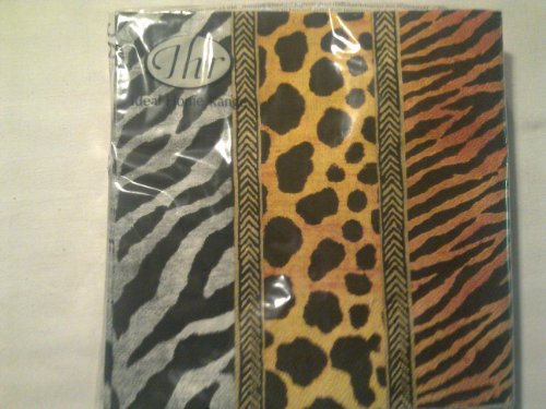 Ihr Servietten, 20 Stk. – Afrikanische Tiere, Zebra, Leopard, Giraffe goldener Druck von IHR