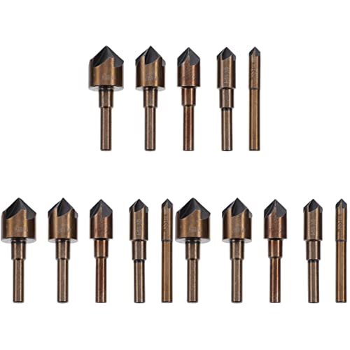 15 PCS Fasenlochöffner Körnerbohrer Glaskegel Fasensenker Bohrer Holzfasenwerkzeug Senkbohrer Metallstanze Holzbohrer 5 Stück Schnellarbeitsstahl Entgraten von IHVBRHHM