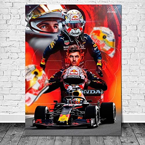 IIGOCG Leinwand für Wände, 50 x 70 cm, ohne Rahmen, F1 Racing Car Max Verstappen Poster Gives You Wings Diamond Painting Mosaic Full Square Round von IIGOCG