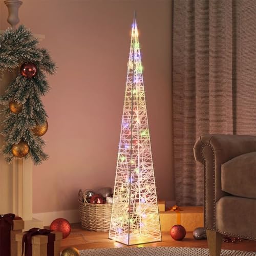 IKAYAA LED Pyramide Lichterkegel, Weihnachtsdeko für außen & innen, Weihnachtsdekoration, Weihnachtsbeleuchtung für Weihnachten, Beleuchtung für Weihnachten innen außen Mehrfarbig 120 cm von IKAYAA