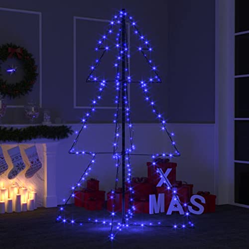 IKAYAA LED Weihnachtsbaum Aussen Kegelform Weihnachtsbaum Metall Groß Blau 200 LEDs Tannenbaum Lichterbaum Weihnachtsdeko Aussen Weihnachtsbaum Tanne 150 cm von IKAYAA