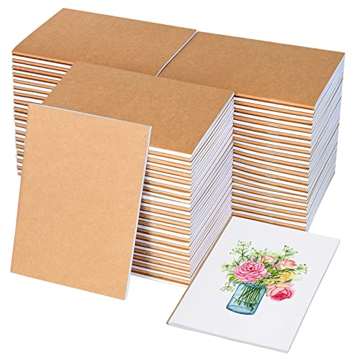 Mini-Notizbuch, Kraftpapier, 52 Seiten, A6, blanko, Mini-Notizbücher, Notizblock, Tagebuch, Kompositions-Notizbücher, Skizzenbücher für Kinder, Klassenzimmer, Studenten, Lehrer, Zubehör, 100 Stück von IKAYAS