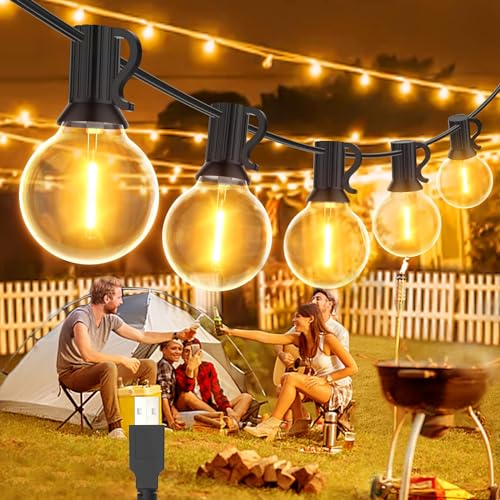 IKERY LED Lichterkette Außen USB String Lights G40 Glühbirnen 12 LEDs 7.6M 25FT LED Girlande Outdoor IP65, Lichterketten für Garten, Terrasse, Balkon, Halloween, Weihnachten, Partys, Camping Deko von IKERY