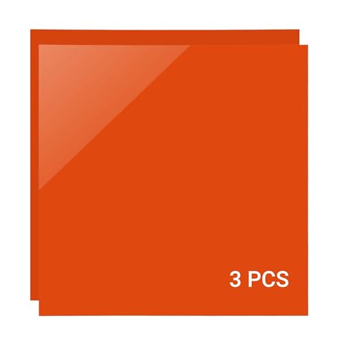 IKIER 3 Stück Orange Acrylglas Kunststoffplatten, 30 x 30cm Klare ABS Acrylplatten Transparente Acrylplatte für Lasergravur Individuelle Persönliche Schilder, Abzeichen, DIY von IKIER