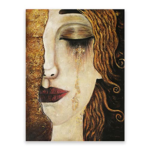 Abstrakt von Gustav Klimt Kunstdruck auf Leinwand. Berühmte Kunst Bilder Reproduktion Kunst Ölgemälde Home Decor Art Bilder 30 x 45 cm (11,8 x 17,7 Zoll) rahmenlos von IKYE