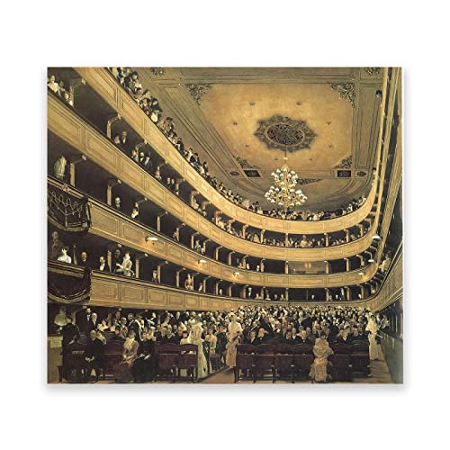 Altes Burgtheater von Gustav Klimt Kunstdruck auf Leinwand. Berühmte Kunst Bilder Reproduktion Kunst Ölgemälde Home Decor Art Bilder 40 x 40 cm (15,7 x 15,7 Zoll) rahmenlos von IKYE