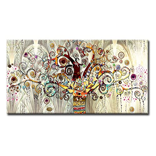 Baum des Lebens von Gustav Klimt Kunstdruck auf Leinwand. Berühmte Kunst Bilder Reproduktion Kunst Ölgemälde Home Decor Art Bilder 40x68cm(15.7x26.8in) Rahmenlos von IKYE