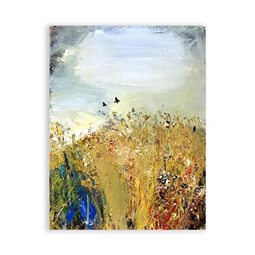 „Field and Birds“ von Joan Kathleen Kunstdruck auf Leinwand. Berühmte Kunst Bilder Reproduktion Kunst Ölgemälde Home Decor Art Bilder 50x75cm(19.7x29.6in) Rahmenlos von IKYE