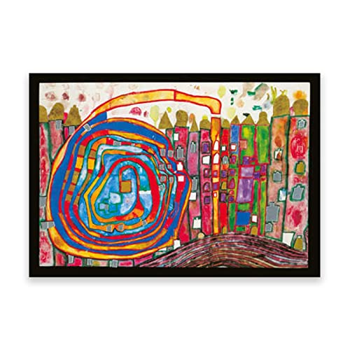 Friedensreich Hundertwasser berühmte Gemälde auf Leinwand. (970) Reproduktion auf Leinwand, Wandkunst, Bilder für Heimdekoration. 80 x 128 cm (31,4 x 50,4 Zoll) Rahmenlos von IKYE