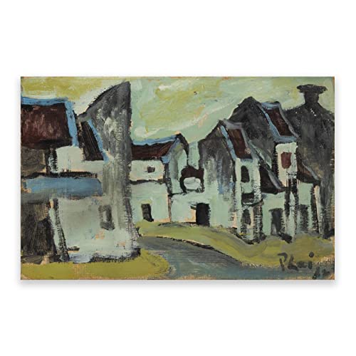 IKYE Berühmte Gemälde Bui Xuan Phai Druck auf Leinwand. 'Street Scene 2' Reproduktionsposter und Drucke. Abstrakte Wandkunstbilder für Wohnkultur 40 x 64 cm (15,7 x 25,2 Zoll) rahmenlos von IKYE