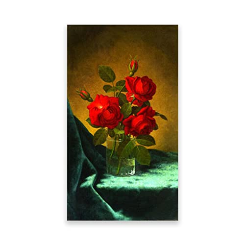 IKYE Berühmte Gemälde von Martin Johnson Heade drucken auf Leinwand. (Stillleben) Ölgemälde Reproduktion. Leinwand Wandkunst Wohnzimmer Dekor Bild 30x54cm(11.8x21.3in) Rahmenlos von IKYE