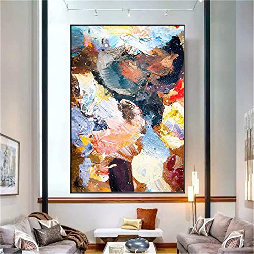 IKYE Bunte Textur Moderne abstrakte Malerei auf Leinwand. Leinwand Gemälde Wand Kunstdruck Poster für Wohnzimmer Dekoration 50x80cm (19.6x61.5in) Rahmenlos von IKYE