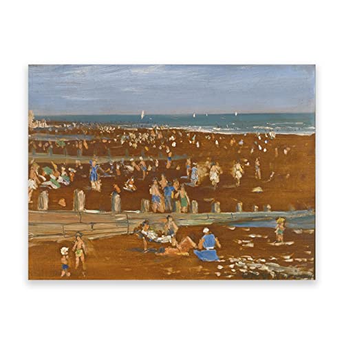 IKYE Christopher Nevinson Druck auf Leinwand. „Strandszene“, Berühmte Gemäldere produktionen. Leinwand-Wandkunstbilder für Wohnkultur 90 x 135 cm (35,4 x 53,1 Zoll) Rahmenlos von IKYE