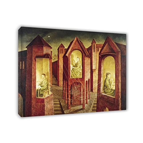 IKYE Gerahmt. Remedios Varo Berühmte Gemälde, Tres destinos' Reproduktionsposter und Drucke. Wandbild auf Leinwand für Wohnkultur 60 x 84 cm (23,6 x 33,1 Zoll) gerahmt von IKYE