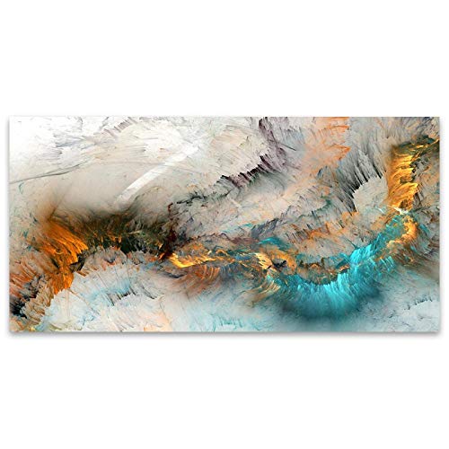 IKYE Hellgraue blaue bunte Wolken-abstrakte Leinwand Bild. Moderne Leinwand Malerei Wand Kunstdruck Poster für Wohnzimmer Dekoration 40x72cm(15.7x28.3in) Rahmenlos von IKYE