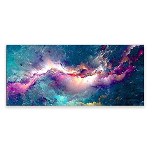 IKYE Lila blaue Farbwolken-abstrakte Leinwand Bild. Moderne Leinwand Malerei Wand Kunstdruck Poster für Wohnzimmer Dekoration 70x98cm(27.5x38.6in) Rahmenlos von IKYE