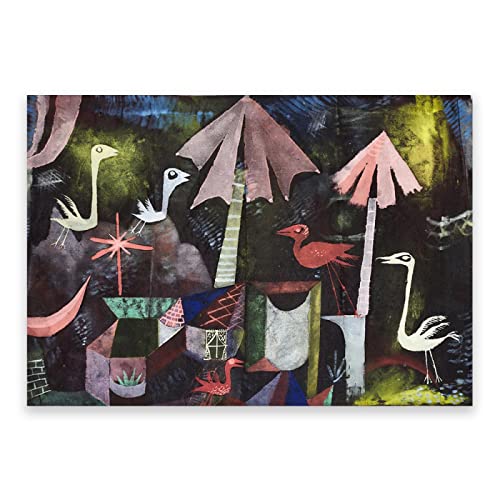 IKYE Paul Klee berühmte Gemälde. Vogelkomödie-Druck auf Leinwand. Wandbild Abstraktes Bild Paul Klee. Leinwand Wohnkultur. 60 x 90 cm (23,7 x 35,5) rahmenlos von IKYE