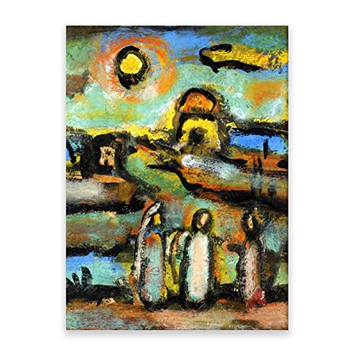 IKYE Reproduktionen berühmter Gemälde von Georges Rouault. „Biblische Szene“ Druck auf Leinwand. Abstraktes Wandbild auf Leinwand für Wohnkultur, 30 x 45 cm, rahmenlos von IKYE