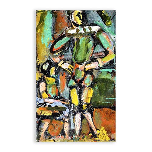 IKYE Reproduktionen berühmter Gemälde von Georges Rouault. „Kleine Tänzerin“ Druck auf Leinwand. Abstraktes Wandbild auf Leinwand für Wohnkultur 60 x 102 cm (23,6 x 40,1 Zoll) Rahmenlos von IKYE