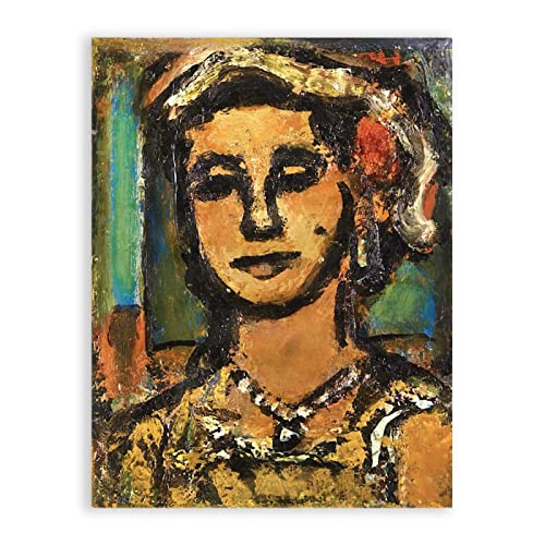 IKYE Reproduktionen berühmter Gemälde von Georges Rouault.“ Anaïs“ Druck auf Leinwand. Abstraktes Wandbild auf Leinwand für Wohnkultur, 30 x 45 cm, rahmenlos von IKYE