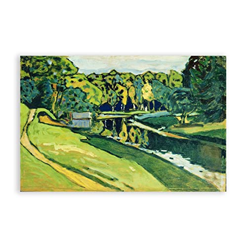 IKYE Wassily Kandinsky Leinwand Wandkunst Berühmte Gemälde Herbst Reproduktionsposter. Abstrakte Kunstbilder für Heimdekoration, 40 x 64 cm (15,7 x 25,2 Zoll), Rahmenlos von IKYE