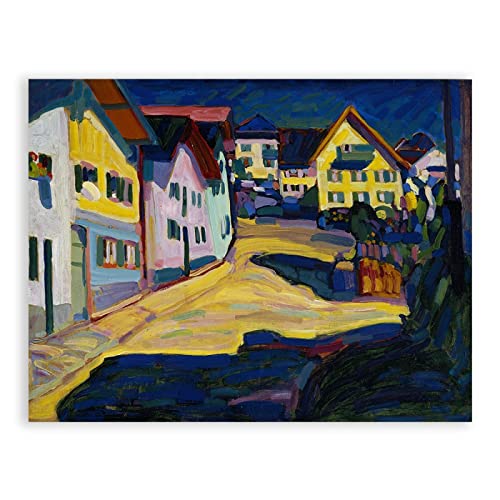 IKYE Wassily Kandinsky Leinwand Wandkunst Berühmte Gemälde.Burggrabenstrasse Reproduktionsposter. Abstrakte Kunstbilder für Heimdekoration, 50 x 70 cm (19,6 x 27,5 Zoll), rahmenlos von IKYE